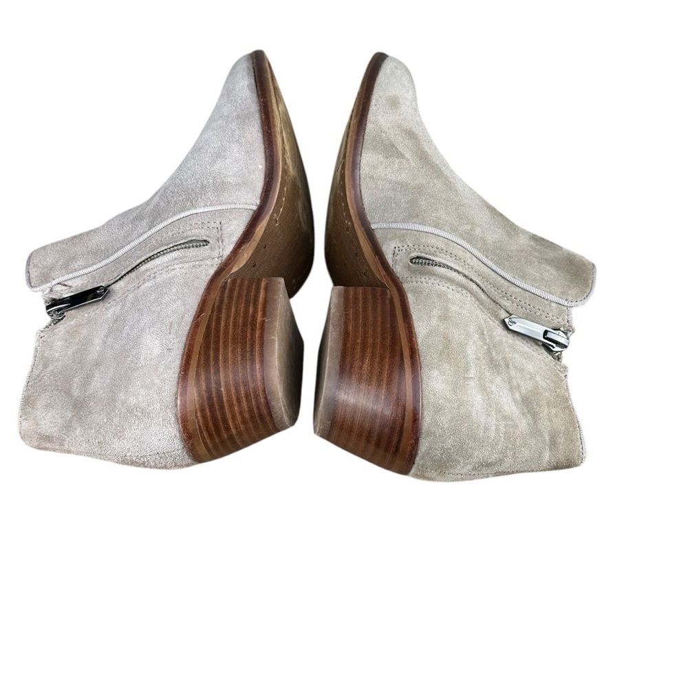 Women's Sam Edelman Petty Zip Up Ankle Boots Booties Shoes Size 7.5 Taupe Suede - Picture 6 of 10